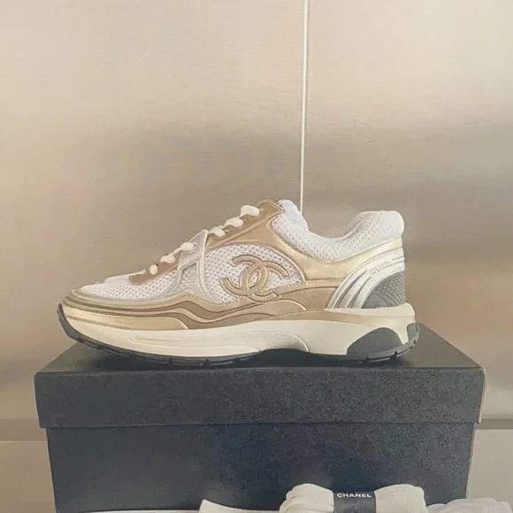 Chanel Gold and Silver Sneakers - Picture 4 of 8